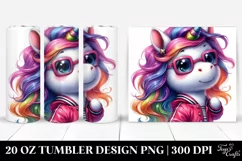 Funky Dancing Unicorn Clipart, High-Res 20 Oz Tumbler Product Image 1