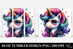 Funky Dancing Unicorn Clipart, High-Res 20 Oz Tumbler Product Image 1