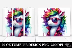 Funky Dancing Unicorn Clipart, High-Res 20 Oz Tumbler Product Image 1