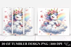 Cute Baby Unicorn Tumbling with Spring Petals | 20 Oz Product Image 1