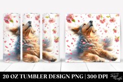 Watercolor Pastel Tumbling Dog | 20 oz Tumbler Product Image 1