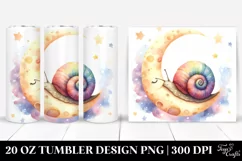 Colorful Snail Sleeping on the Moon Tumbler Product Image 1