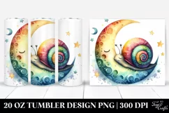 Colorful Snail Sleeping on the Moon Tumbler Product Image 1