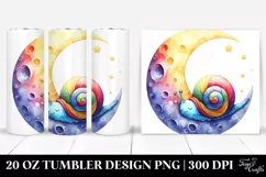 Colorful Snail Sleeping on the Moon Tumbler Product Image 1