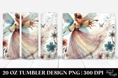Boho Fairy Watercolor Clipart, Transparent 20 Oz Tumbler Product Image 1