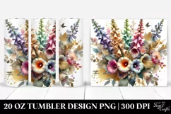 Colorful Bouquet with Foxglove | 20 Oz Tumbler Product Image 1