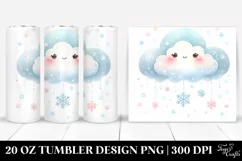 Pastel Snowflake Cloud Digital Painting | 20 oz Tumbler Product Image 1