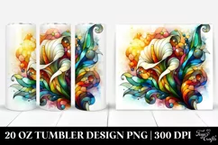 20 Oz Tumbler Sublimation | Glossy Stained with Calla Lily Product Image 1