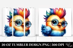 Happy Chicken Poses, Transparent 20 Oz Tumbler Product Image 1