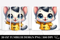 Baby Cat Big Eyes Raincoat | 20 Oz Tumbler Product Image 1