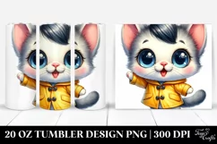Baby Cat Big Eyes Raincoat | 20 Oz Tumbler Product Image 1