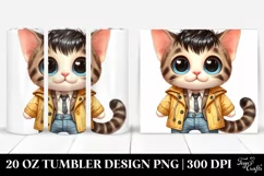 Baby Cat Big Eyes Raincoat | 20 Oz Tumbler Product Image 1