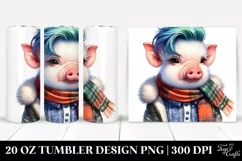 Modest Pig Poses, Transparent 20 Oz Tumbler Product Image 1