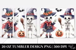 Funny Skeleton Haloween Clipart 20 Oz Tumbler Product Image 1