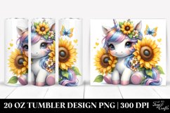 Cute Baby Unicorn Tumbler with Sunflower Product Image 1