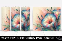 Wooden Morning Glory Watercolor Splash 20 Oz Tumbler Product Image 1