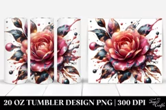 Glossy Marble Camellia | 20 Oz Tumbler Product Image 1