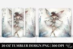 Boho Fairy Watercolor Clipart, Transparent 20 Oz Tumbler Product Image 1