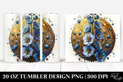 Detailed Stained Delphinium | 20 Oz Tumbler Product Image 1
