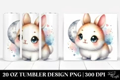 Colorful Baby Rabbit Moon | 20 Oz Tumbler Product Image 1