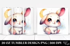 Colorful Baby Rabbit Moon | 20 Oz Tumbler Product Image 1