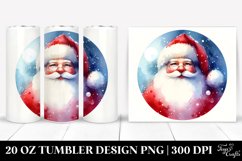 Vibrant Christmas Santa Watercolor | 20 oz Tumbler Product Image 1