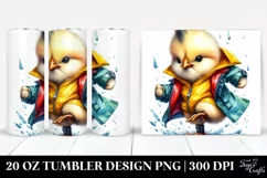Cute Baby Chicken Dancing with Raincoat | 20 oz Tumbler Product Image 1
