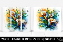 20 Oz Tumbler Sublimation | Glossy Stained with Calla Lily Product Image 1
