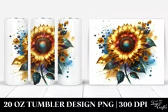 Glossy Sunflower Shiny Material | 20 Oz Tumbler Product Image 1