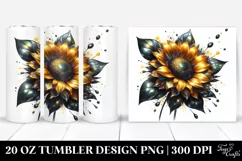 Glossy Sunflower Shiny Material | 20 Oz Tumbler Product Image 1