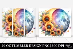 Colorful Sunflower Half Moon | 20 oz Tumbler Product Image 1