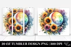 Colorful Sunflower Half Moon | 20 oz Tumbler Product Image 1