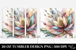Abstract Pastel Wooden Magnolia Clipart Product Image 1