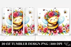 Cartoon Style Watercolor Bee | 20 oz Tumbler Product Image 1