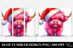 Cute Watercolor Pink Cow Clipart Product Image 1