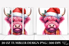 Cute Pink Highland Cow 20 Oz Tumbler Product Image 1
