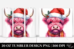 Cute Pink Highland Cow 20 Oz Tumbler Product Image 1