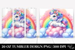 Baby Unicorn Bouncing on Clouds | 20 Oz Tumbler Product Image 1