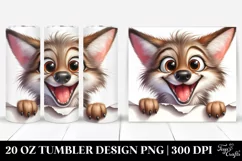 Crazy Watercolor Coyote | 20 oz Tumbler Product Image 1