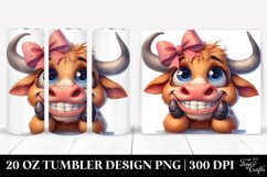 Thoughtful Ox Portrait Clipart, Transparent 20 Oz Tumbler Product Image 1