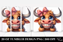 Thoughtful Ox Portrait Clipart, Transparent 20 Oz Tumbler Product Image 1