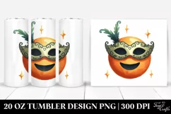 Masquerade Haloween Clipart, Digital 20 Oz Tumbler Product Image 1
