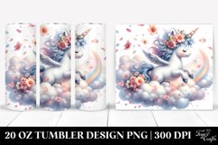 Baby Unicorn Tumbling with Petals | 20 Oz Tumbler Product Image 1