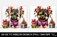 Baby German Shepherd with Reindeer Horns 20 Oz Tumbler Product Image 1