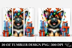 Baby German Shepherd with Reindeer Horns 20 Oz Tumbler Product Image 1
