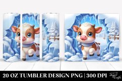 Cute Baby Cow in Winter 20 Oz Tumbler Product Image 1