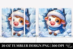 Cute Baby Cow in Winter 20 Oz Tumbler Product Image 1