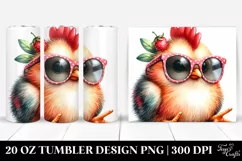 Funny Chicken with Sunglasses | 20 oz Tumbler Product Image 1