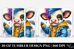 Cute Expressive Cow 20 Oz Tumbler Product Image 1