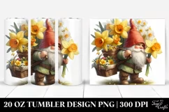 Detailed Gnome with Daffodil Bouquet | 20 Oz Tumbler Product Image 1